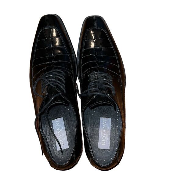 Giovanni Black Leather Shoes Size 11 - Picture 2 of 6